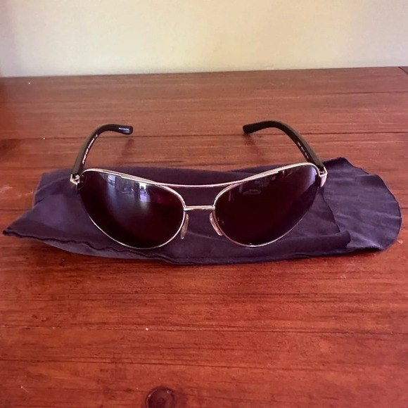 Michael Kors Astrid III 5015 Gold Black Aviator Sunglasses Logo on side - Picture 4 of 12